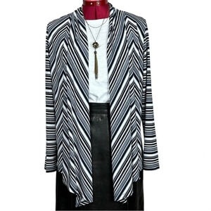 Allison Daley  petite navy and white top.